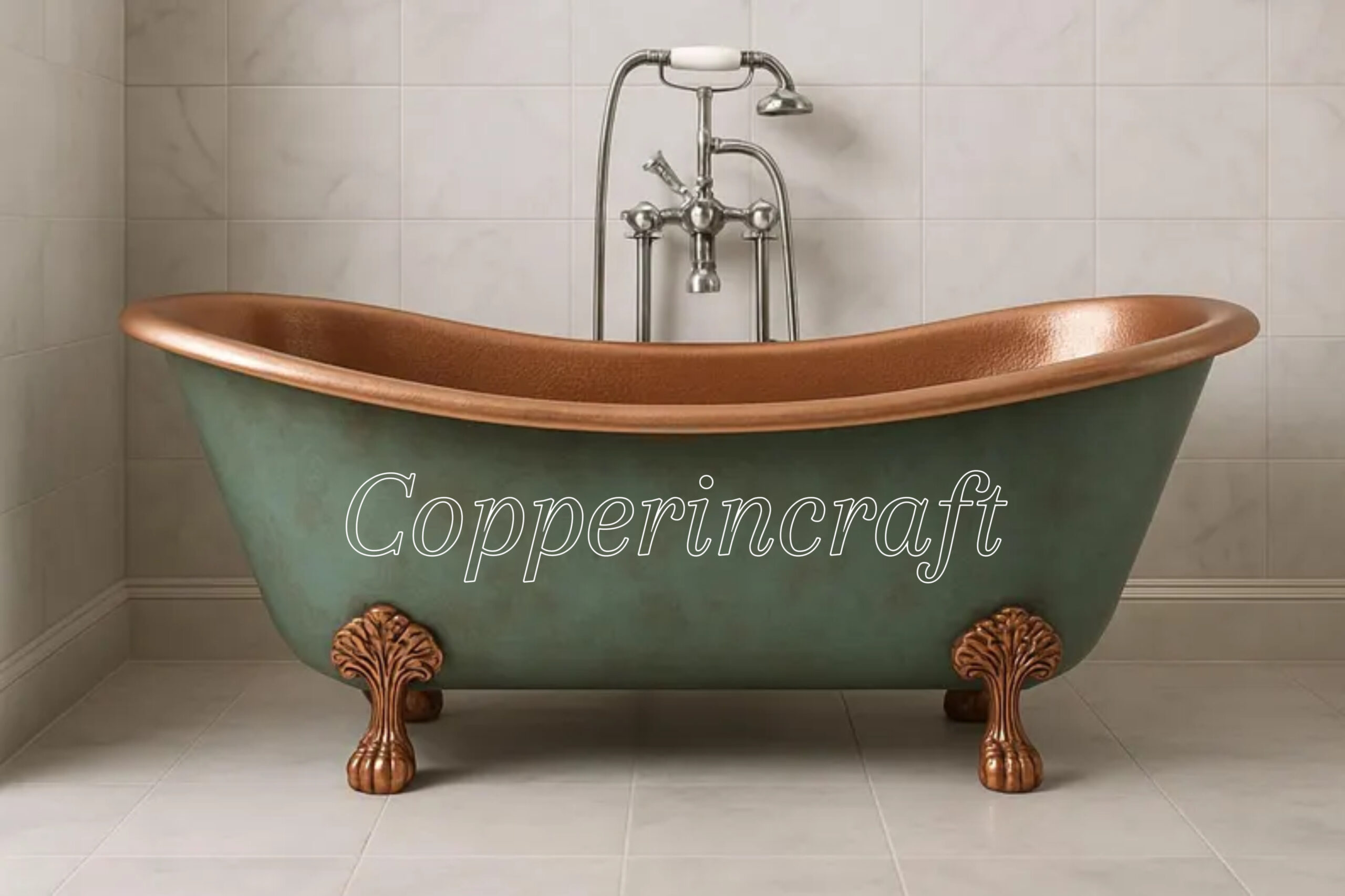 Luxury Hammered Copper Bathtub 